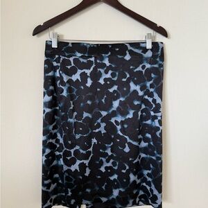 Ann Taylor Black and Blue Patterned Skirt